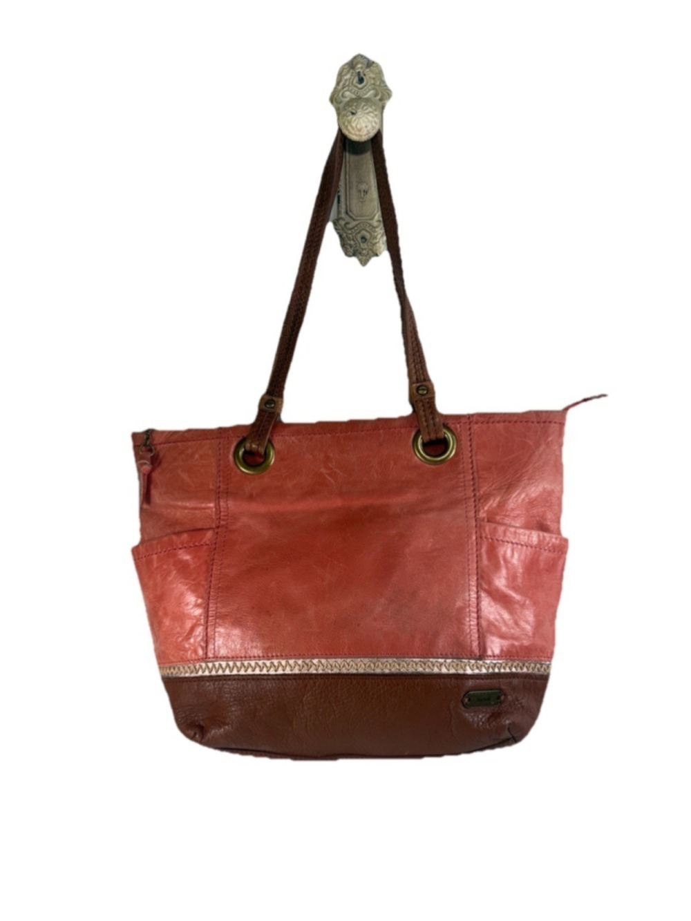 The Sak Landis color block Leather Tote Handbag